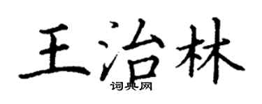 丁謙王治林楷書個性簽名怎么寫
