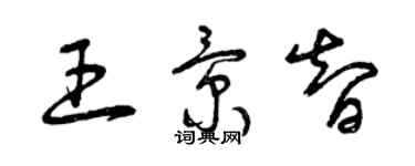 曾慶福王景智草書個性簽名怎么寫