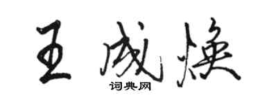 駱恆光王成煥行書個性簽名怎么寫