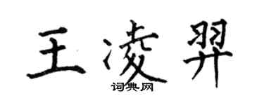 何伯昌王凌羿楷書個性簽名怎么寫