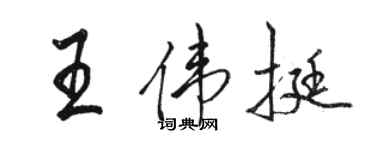 駱恆光王偉挺行書個性簽名怎么寫