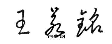 駱恆光王若銘草書個性簽名怎么寫