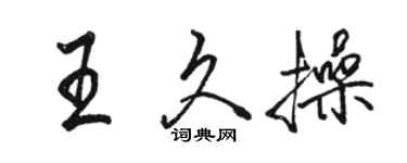 駱恆光王久操行書個性簽名怎么寫