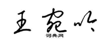 梁錦英王宛吟草書個性簽名怎么寫