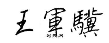 王正良王軍驥行書個性簽名怎么寫