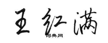 駱恆光王紅滿行書個性簽名怎么寫