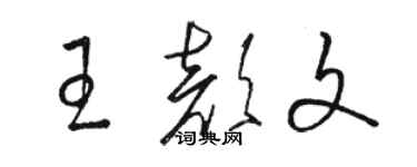 駱恆光王顏文草書個性簽名怎么寫