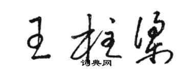 駱恆光王柱樑草書個性簽名怎么寫