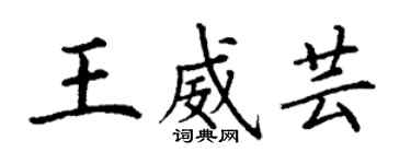 丁謙王威芸楷書個性簽名怎么寫