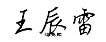 王正良王辰雷行書個性簽名怎么寫