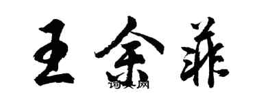 胡問遂王余菲行書個性簽名怎么寫