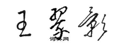 駱恆光王翠影草書個性簽名怎么寫