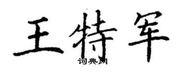 丁謙王特軍楷書個性簽名怎么寫