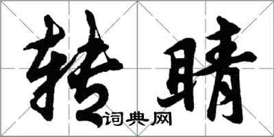 胡問遂轉睛行書怎么寫