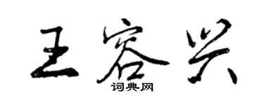 曾慶福王容興行書個性簽名怎么寫