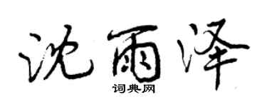 曾慶福沈雨澤行書個性簽名怎么寫