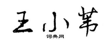 曾慶福王小葦行書個性簽名怎么寫