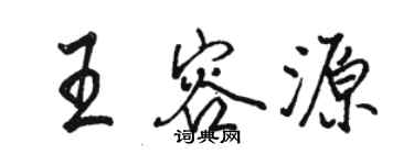 駱恆光王容源行書個性簽名怎么寫