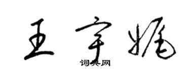 梁錦英王宇娓草書個性簽名怎么寫