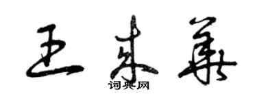 曾慶福王來華草書個性簽名怎么寫