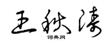 曾慶福王秋濤草書個性簽名怎么寫