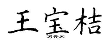 丁謙王寶桔楷書個性簽名怎么寫