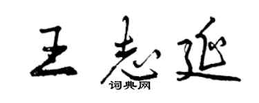 曾慶福王志延行書個性簽名怎么寫