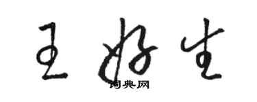 駱恆光王好生草書個性簽名怎么寫