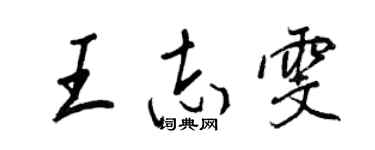 王正良王志雯行書個性簽名怎么寫