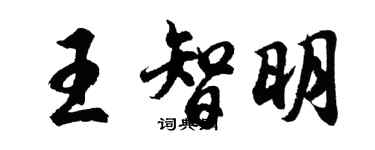 胡問遂王智明行書個性簽名怎么寫