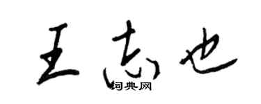 王正良王志也行書個性簽名怎么寫