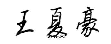 王正良王夏豪行書個性簽名怎么寫