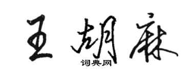 駱恆光王胡麻行書個性簽名怎么寫