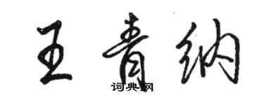 駱恆光王青納行書個性簽名怎么寫