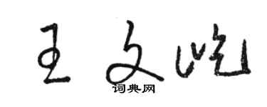 駱恆光王文屹草書個性簽名怎么寫