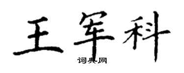 丁謙王軍科楷書個性簽名怎么寫