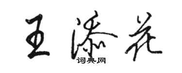 駱恆光王添花行書個性簽名怎么寫