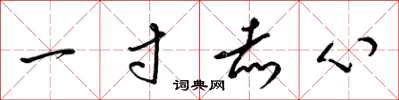 梁錦英一寸赤心草書怎么寫