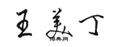 駱恆光王美丁行書個性簽名怎么寫