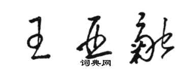 駱恆光王亞融草書個性簽名怎么寫