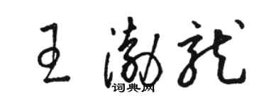 駱恆光王渤龍草書個性簽名怎么寫