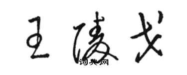 駱恆光王陵戈草書個性簽名怎么寫