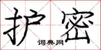 龐中華護密楷書怎么寫