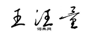 梁錦英王汪量草書個性簽名怎么寫