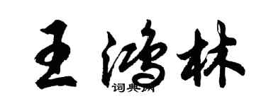 胡問遂王鴻林行書個性簽名怎么寫
