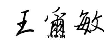 王正良王爾敏行書個性簽名怎么寫