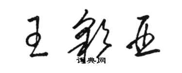 駱恆光王彩亞草書個性簽名怎么寫