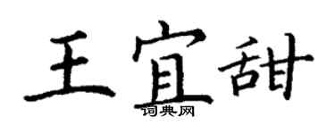丁謙王宜甜楷書個性簽名怎么寫