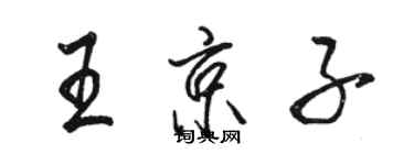 駱恆光王京子行書個性簽名怎么寫