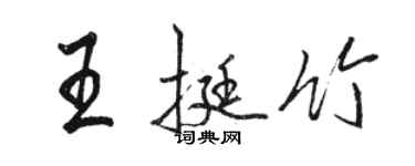 駱恆光王挺竹行書個性簽名怎么寫